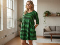 Dámské šaty zelené pruhy-S/M