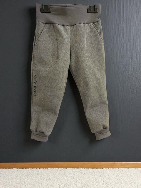 Dětské softshell kalhoty melír 98 dětské kalhoty bavlněné tepláky hořčicové baggy 