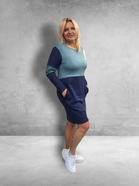 Dámské šaty Petra M/L,L/XL šaty hřejivé šatky melírované svetrové 