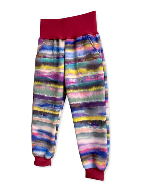 Dětské softshell kalhoty Duha-110 dětské kalhoty bavlněné tepláky hořčicové baggy 