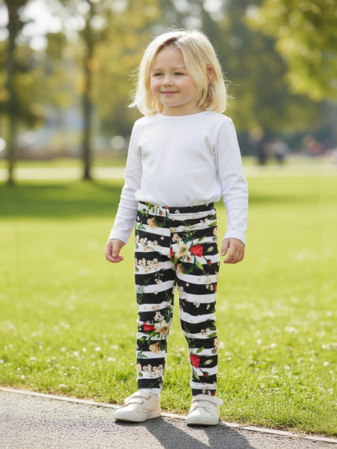 Dětské legíny Pruhy - 104 dětské kalhoty legíny bavlněné 