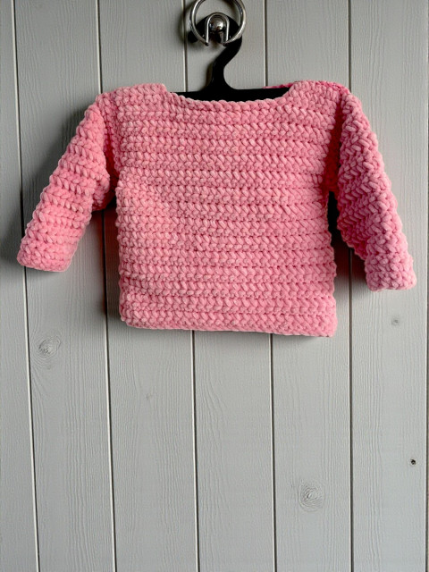 Dětský pletený svetr růžový - 86 svetr růžový svetřík nekouše teplý žinylkový 