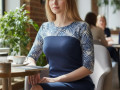 Dámské šaty Blue lístek - S/M