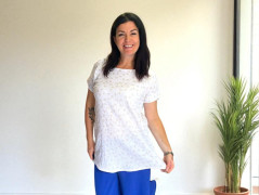 Dámské černobílé triko - M/L