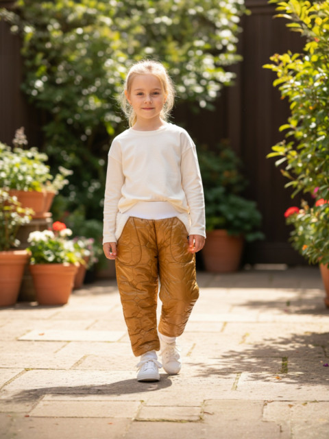 Dětské oteplováky - 104 dětské kalhoty bavlněné tepláky hořčicové baggy 