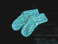 Ponožky háčkované tyrkysové melír