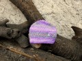 Čepice háčkovaná melírovaná fialová