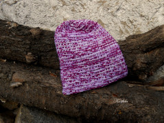 Čepice háčkovaná melírovaná do šeda