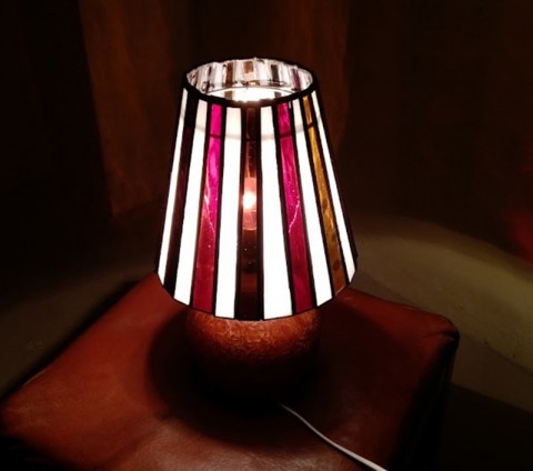 Lampa Oranžová lampička tiffany originální doplněk do interieru 