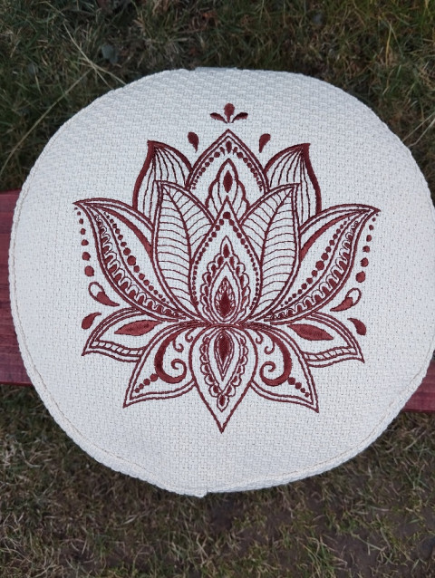Meditační polštář s výšuvkou lotosu dárek modrá vánoce polštář polštářek výšivka meditace pohanka lotos květ života pohankovvý podsedák 