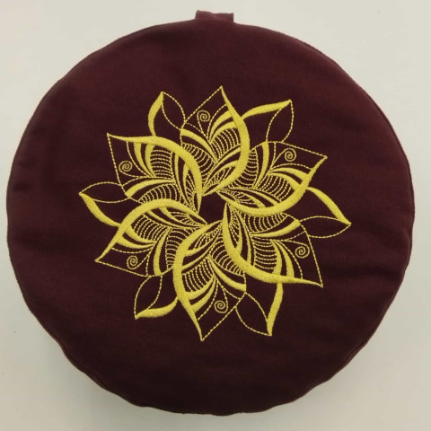 Pohankový meditační polštářek lotos dárek modrá vánoce polštář polštářek výšivka meditace pohanka lotos květ života pohankovvý podsedák 