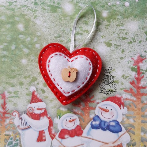 Vánoční ozdoba - více druhů dekorace dárek vánoce srdíčko vánoční ozdoba stužka filc hvězdička plst na stromeček ozdobičky filcová 