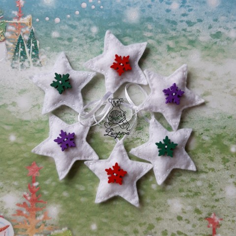 Vánoční ozdobičky dekorace dárek vánoce srdíčko vánoční ozdoba stužka filc hvězdička plst na stromeček ozdobičky filcová 