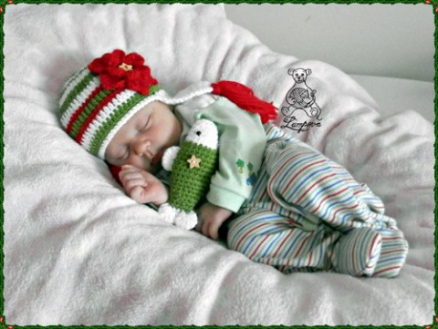 Kapřík dekorace dárek děti vánoce háčkovaný vánoční miminko miminka kapr kapřík doplňek pro miminko na focení miminek 