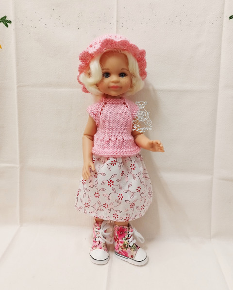 sukénka panenka čepice čepička nákrčník botičky oblečky pro panenky doplnky paola reina paola reina 