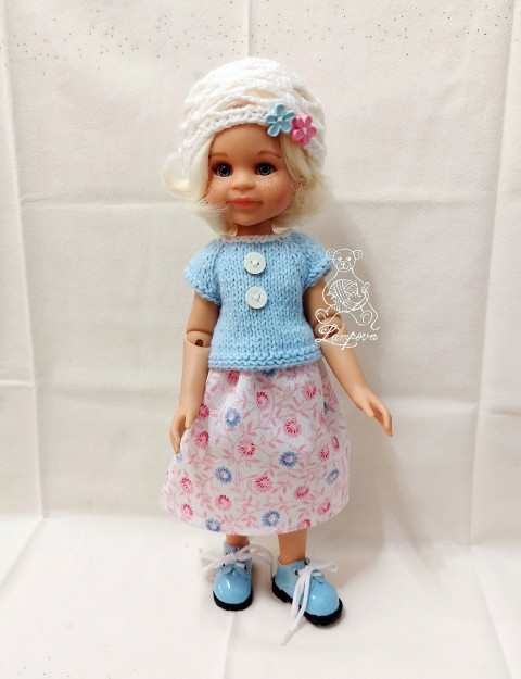 sukénka panenka čepice čepička nákrčník botičky oblečky pro panenky doplnky paola reina paola reina 
