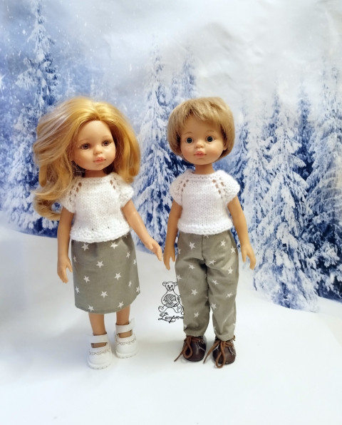 kalhoty panenka čepice čepička kalhoty nákrčník botičky oblečky gatě pro panenky doplnky paola reina paola reina 