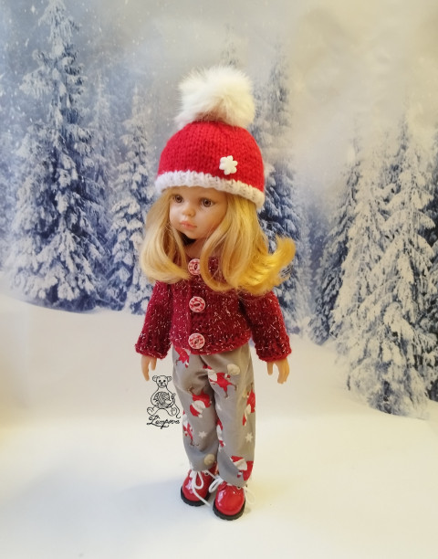 kalhoty panenka čepice čepička kalhoty nákrčník botičky oblečky gatě pro panenky doplnky paola reina paola reina 