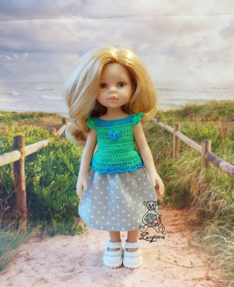 sukénka panenka čepice čepička nákrčník botičky oblečky pro panenky doplnky paola reina paola reina 