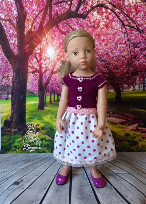 Halenka pro Gotz dárek děti panenka halenka šaty oblečení knoflík šatičky ruční práce pro panenky doplnek gotz 