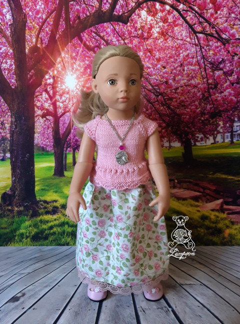 Halenka pro Gotz dárek děti panenka halenka šaty oblečení knoflík šatičky ruční práce pro panenky doplnek gotz 