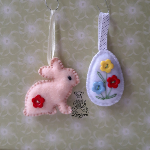 zajíček dekorace šití ozdoba velikonoční filc vajíčko plst ruční práce velikonce 