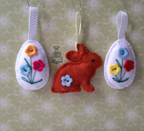 zajíček dekorace šití ozdoba velikonoční filc vajíčko plst ruční práce velikonce 