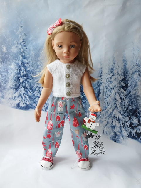 kalhoty pro panenku Gotz dárek děti panenka halenka sukně šaty oblečení knoflík kalhoty šatičky sukénka ruční práce pro panenky doplnek gotz 