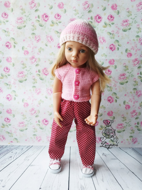 Tričko pro Gotz dárek děti panenka halenka šaty oblečení knoflík tričko šatičky ruční práce pro panenky doplnek gotz 