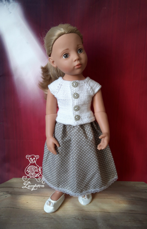 sukénka dárek děti panenka halenka sukně šaty oblečení knoflík šatičky sukénka ruční práce pro panenky doplnek gotz 