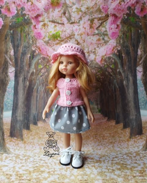 sukénka panenka čepice čepička nákrčník botičky oblečky pro panenky doplnky paola reina paola reina 