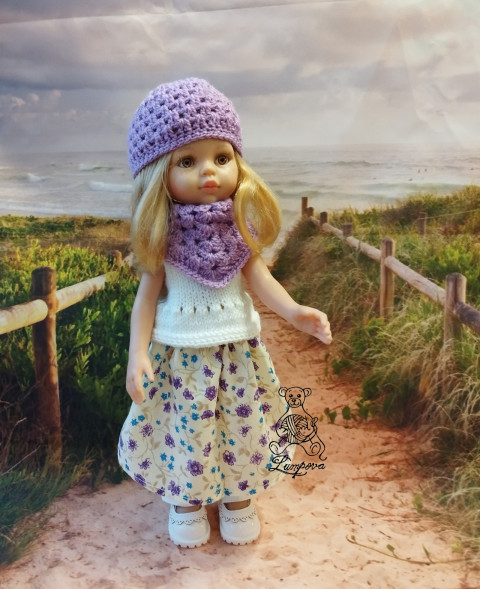 sukénka panenka čepice čepička nákrčník botičky oblečky pro panenky doplnky paola reina paola reina 