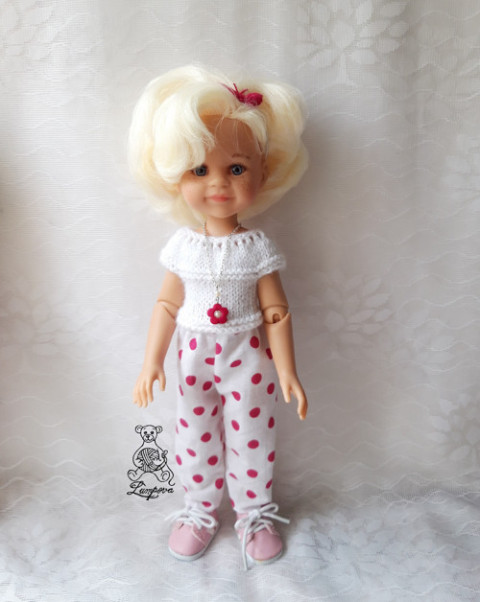 Halenka panenka čepice čepička nákrčník botičky oblečky pro panenky doplnky paola reina paola reina 