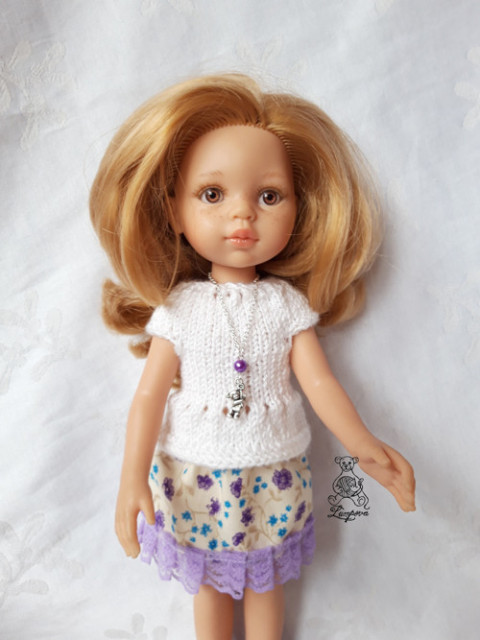 Náhrdelník s medvídkem náhrdelník dárek děti panenka halenka čepička přívěšek oblečení bižuterie kalhoty tričko klobouček oblečky doplňek sukénka pro panenky gotz 