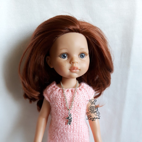 Náhrdelník s medvídkem náhrdelník dárek děti panenka halenka čepička přívěšek oblečení bižuterie kalhoty tričko klobouček oblečky doplňek sukénka pro panenky gotz 