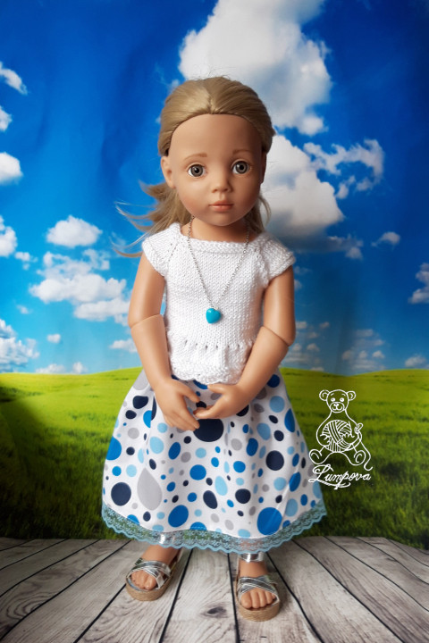 sukénka pro Gotz dárek děti panenka halenka sukně šaty oblečení knoflík šatičky sukénka ruční práce pro panenky doplnek gotz 