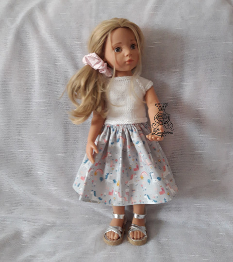 sukénka dárek děti panenka halenka sukně šaty oblečení knoflík šatičky sukénka ruční práce pro panenky doplnek gotz 