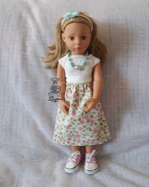 sukénka dárek děti panenka halenka sukně šaty oblečení knoflík šatičky sukénka ruční práce pro panenky doplnek gotz 