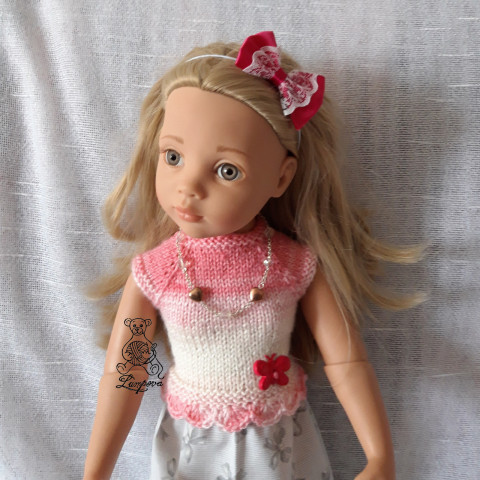 Náhrdelník pro panenku Gotz náhrdelník dárek děti panenka halenka čepička přívěšek květ oblečení čelenka gumička bižuterie kalhoty tričko klobouček oblečky doplňek sukénka do vlasů pro panenky paola reina gotz 