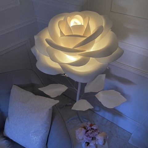 SVÍTÍCÍ RŮŽE LAMPA - bílá dekorace dárek květina lampa design valentýn světl svítící květina 