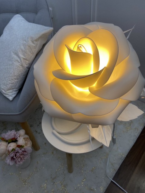 Svítící růže bílá-stolní dárek květina lampa design valentýn vánoční dekorace svítící květina svítící dekorace 