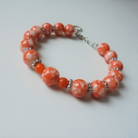 Sladký pomerančový šperk náramek doplněk ozdoba paměťový oranžový pomerančový lososový 