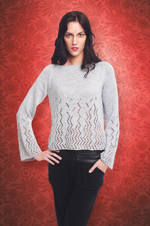 NÁVOD - Raglánový pulovr dírkovaný svetr návod na pletení 