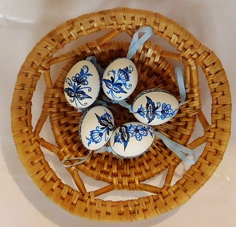 Kraslice 5 kusů cibulový vzor jaro velikonoce kraslice tradice home decor folklor jarní dekorace lidové umění 