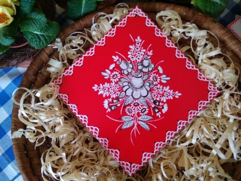 Malovaná kachle folklor na zavěšení folklor bytové doplňky kachle dekorativní předmět malovaná kachle 