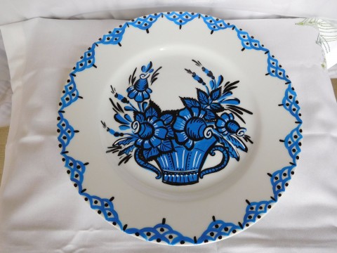 Malovaný talíř/ lidový vzor dekorace dekor handmade folklorní lidový vzor malovaný talíř 