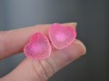 náušnice-posukrovaná srdíčka růžová