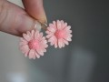 náušnice - kytičky v růžové
