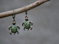 náušice - želvičky v zelené