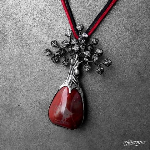 Rudý javor - REZERVACE šperk strom javor červený duhový jaspis 